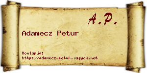 Adamecz Petur névjegykártya